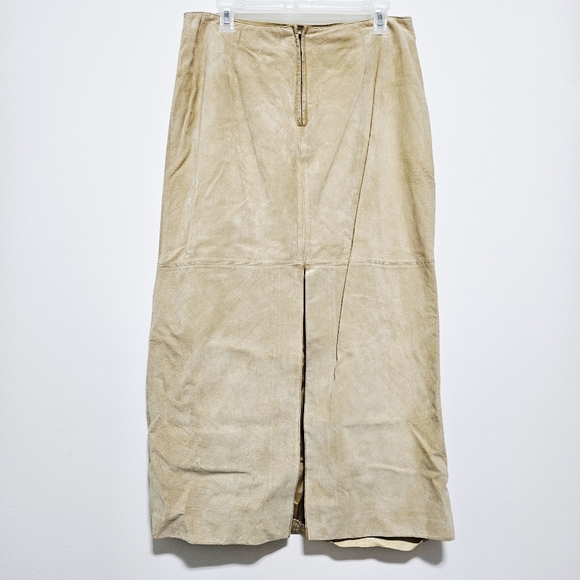 NWOT Valerie Womens 100% Leather Maxi Skirt Back Slit Western Cowgirl A-Line LP - Picture 6 of 16